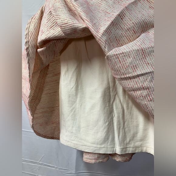 Aritzia Talula Striped Shimmer Pleated Flair Mini Skirt Womens 2 Elasticic Waist - Picture 5 of 11